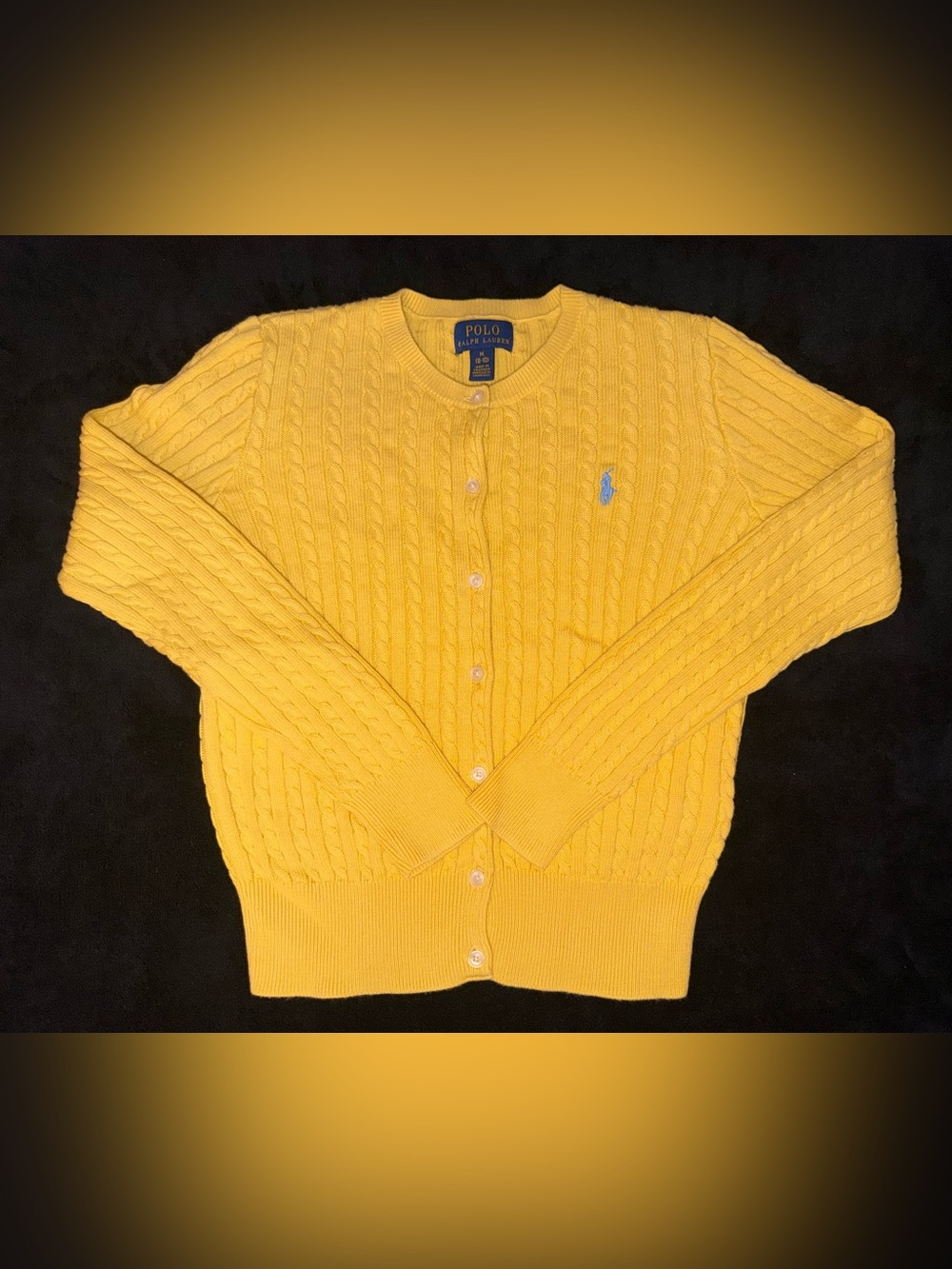 Polo by Ralph Lauren Pale Yellow Cable-Knit Cardigan